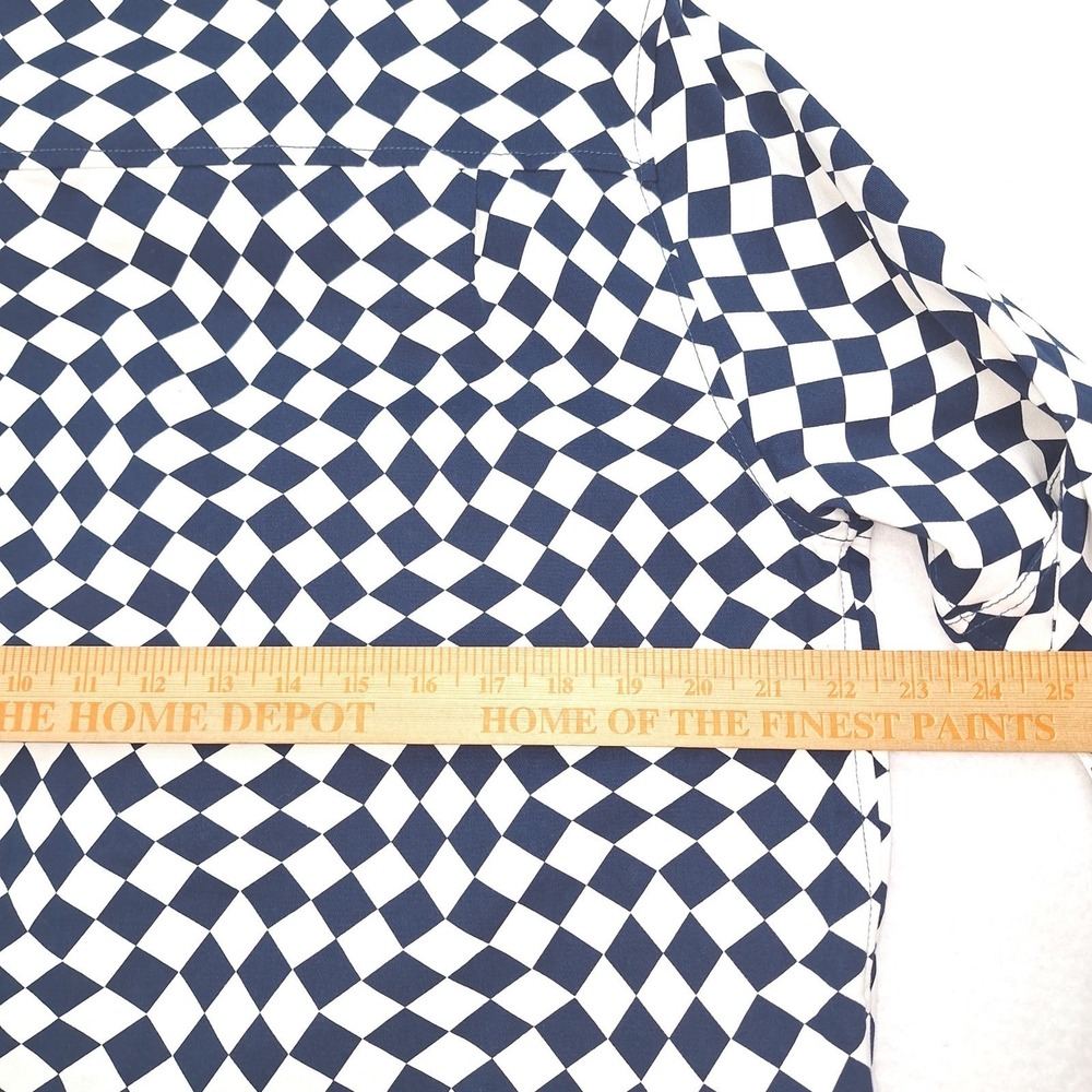 Wildfang Shirt Jacket Womens 12 Blue White Essential Shacket Checkerboard Print - Picture 5 of 11